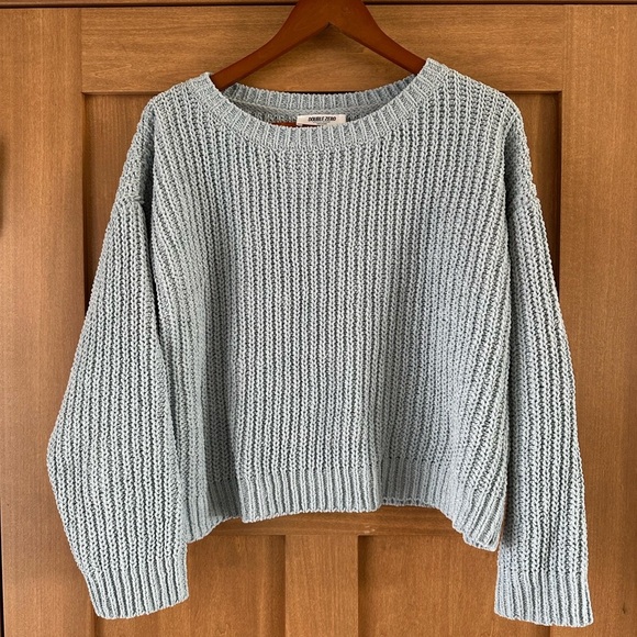 Double Zero Sweaters - Double Zero Dusty Blue Chunky Knit Sweater size Medium​